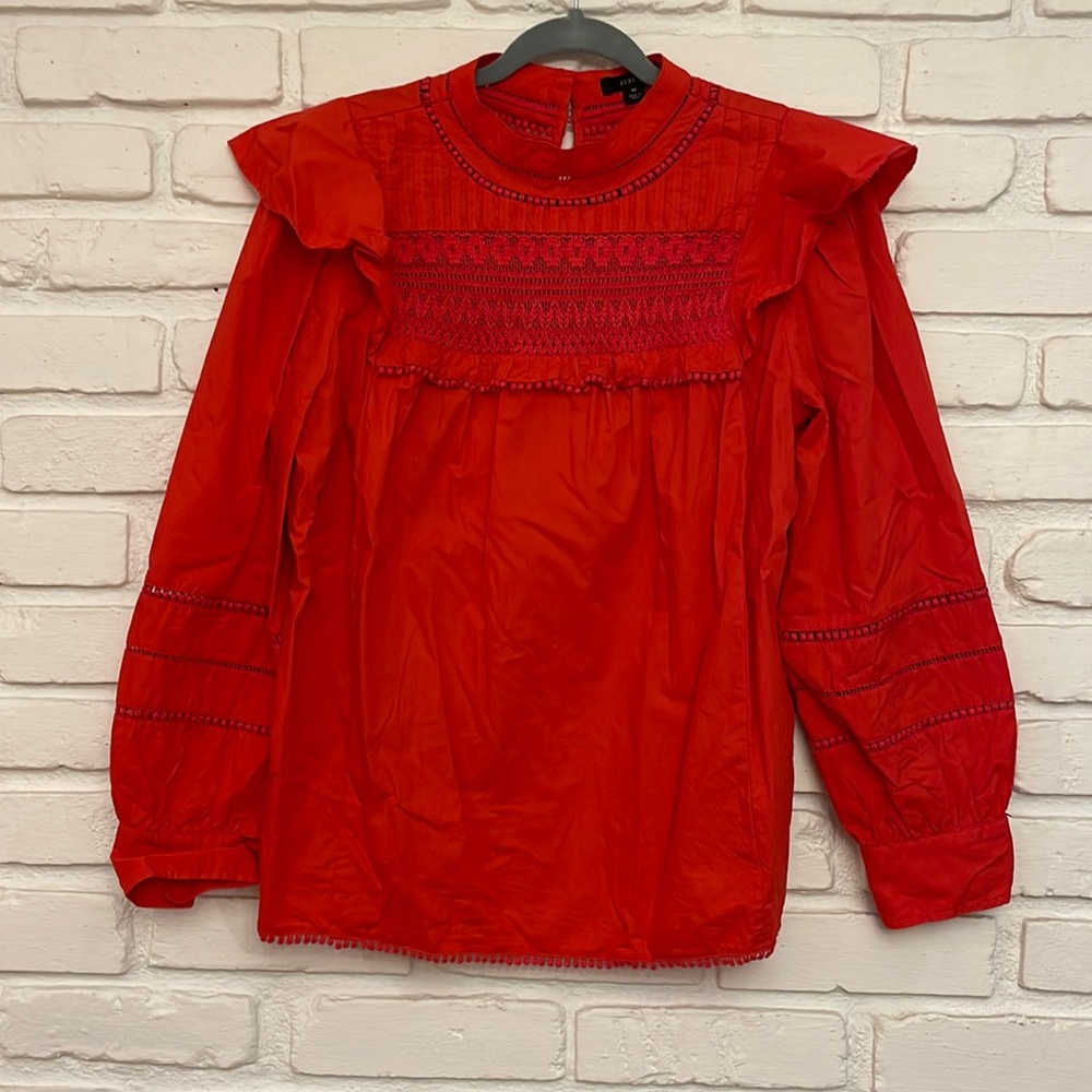 J.Crew Red Boho Blouse